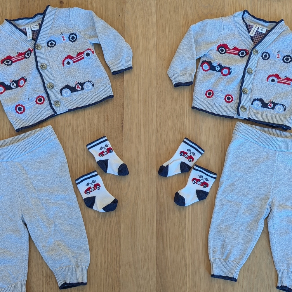Janie and Jack Cardigan Set for Twins